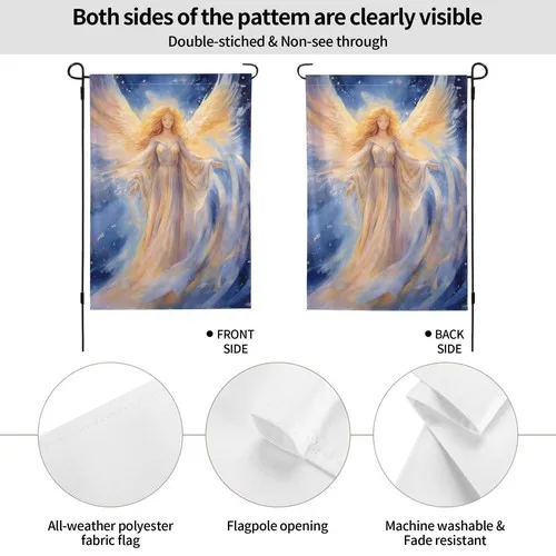 A Golden Angel Garden Flag 12x18 In Double Sided 12.5