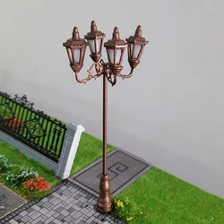 Ho Scale Model Lamps 3v Boutique 4 Heads Lamp Highlight Model Park Lamppost Train Layout Model Cold White Garden Street Lights