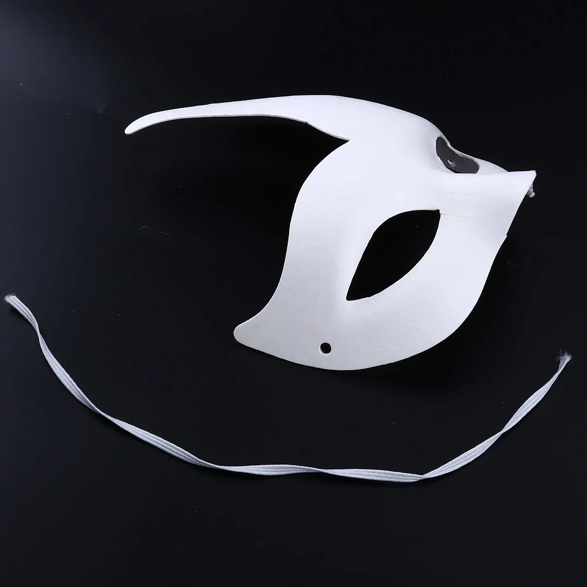 

1pcs White Diy Halloween Masquerade Face Craft Costume Party Triangle Masquerade Face Mask For Cosplay Handmade Mask