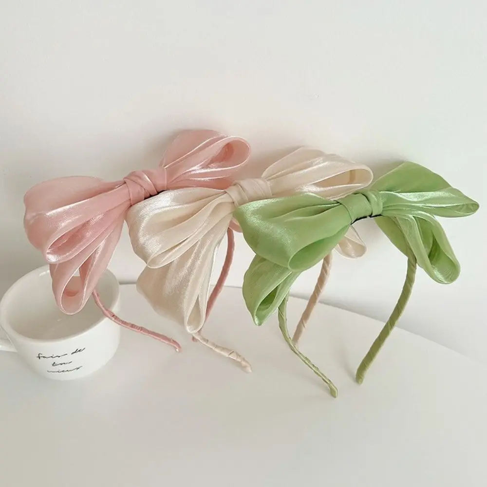 الحلو أنيقة أغطية الرأس إكسسوارات الشعر شبكة باريت الكورية نمط هيرباند النساء عقال القوس الشعر هوب مشرق الحرير هيرباند