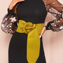 Irregular needle buckle wide waistband women's decorative dress casual belt