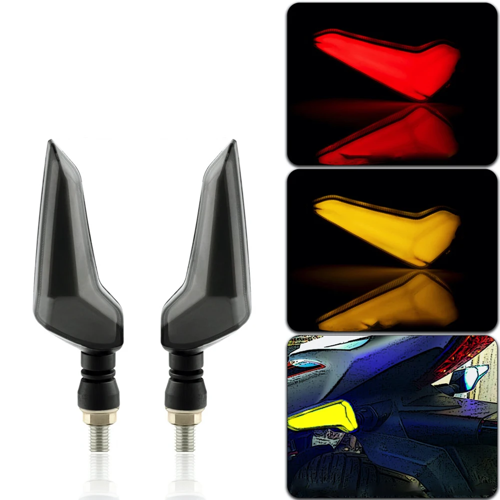 Turn Signal Light 2x Motorcycle ABS Plastic Acrylic Lampshade Anti-rust DC12V Indicators Light M10 Stainless Steel