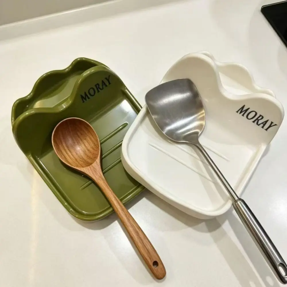 Practical ABS Pot Lid Holder Multi-Functional Storage Spoon Rest Kitchen Counter Organizer Non-Slip Pot Lid Stand for Countertop