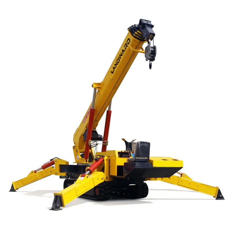 Euro 5 High Quality Telescopic Crane For Sale Engineering Use Small Folding Spider Crane Remote Control Crawler Crane Customized