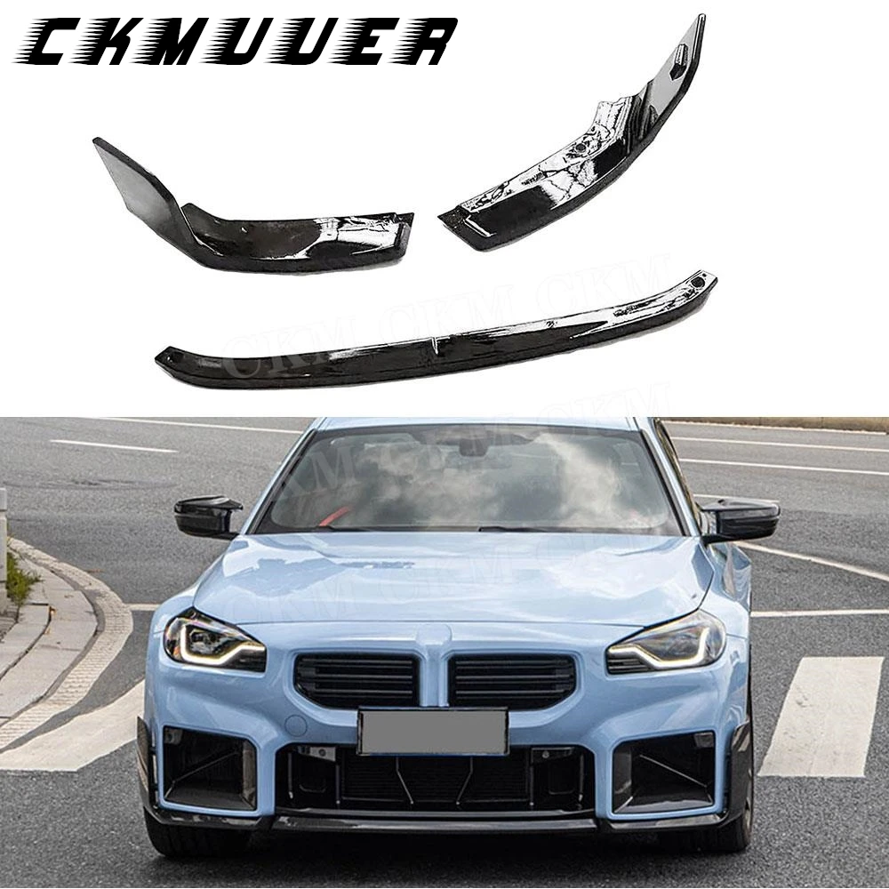 

CKMUUER глянцевый черный автомобильный передний бампер для губ, подбородка, боковые разветвители, фартук, украшение, аксессуары из АБС-пластика для BMW 2 серии M2 G87 2023+