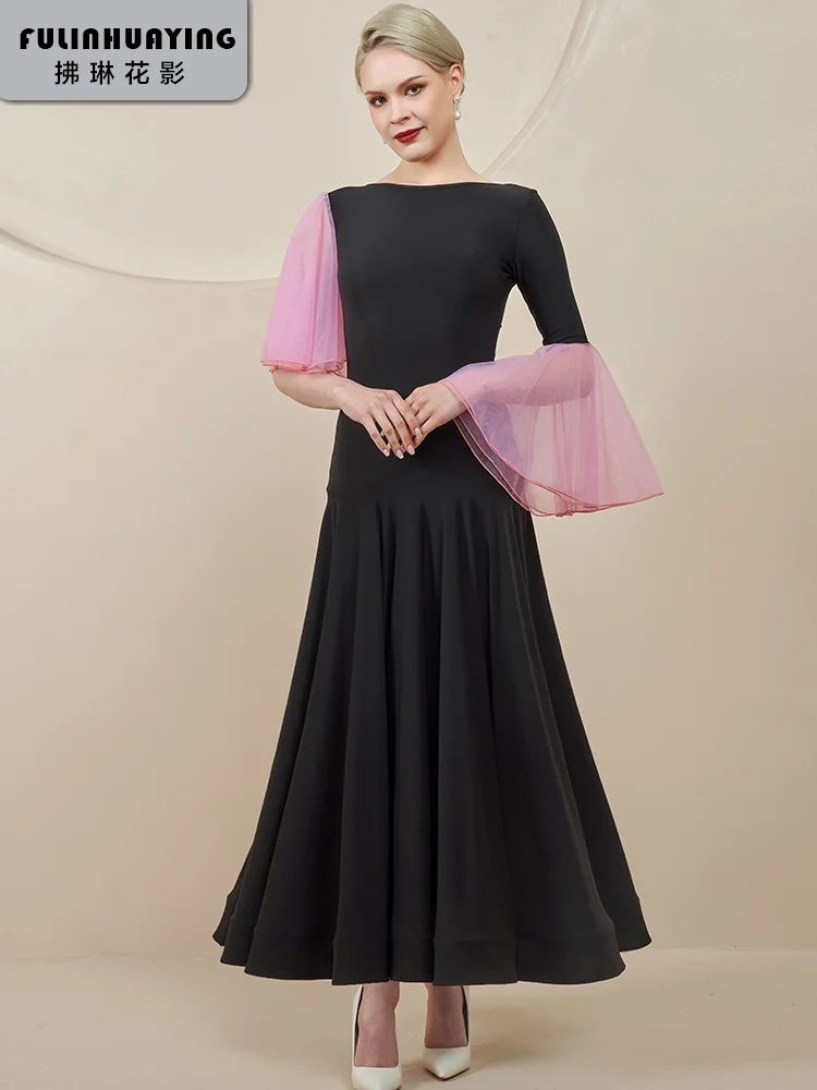 

2022 Woman New Ballroom Dress Long Dance Dress For Women Waltz Standard Costumes Y0322
