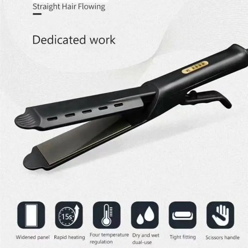 

Hair Straightener For Women Widen Panel Four-gear Temperature Adjustment Ceramic Tourmaline Ionic Flat Iron Hair Straightener