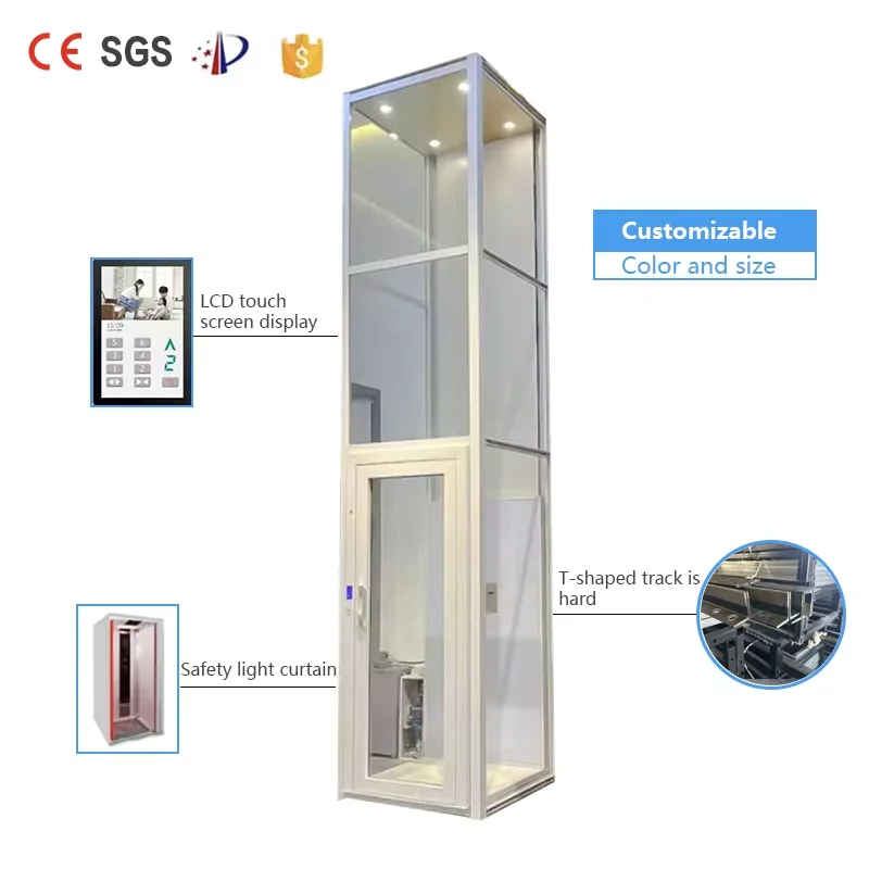 Ascensor Doméstico para Personas con Discapacidad, Elevador Hidráulico, Elevador Eléctrico para Escaleras, Elevador Interior
