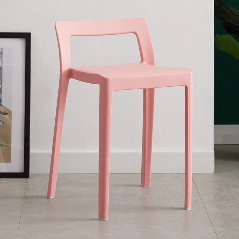 Простой пластиковый табурет, бытовой обеденный стул для взрослых, скамейка для столовой, высокая скамейка, стул с полой спинкой, новинка, хит продаж