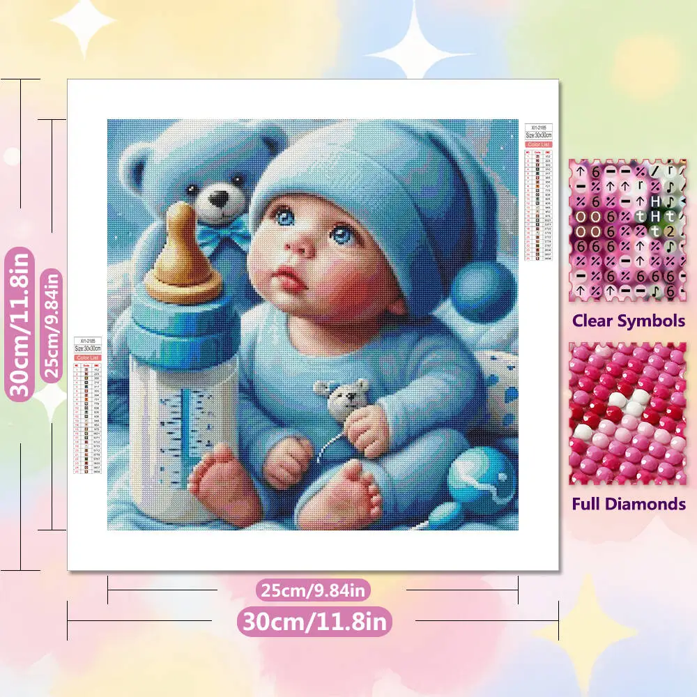 EverShine 5D Diamond Painting Baby DIY Mosaic Nursing Bottle Full Drill Embroidery Bear Diamond Art Clearance Decor For Home