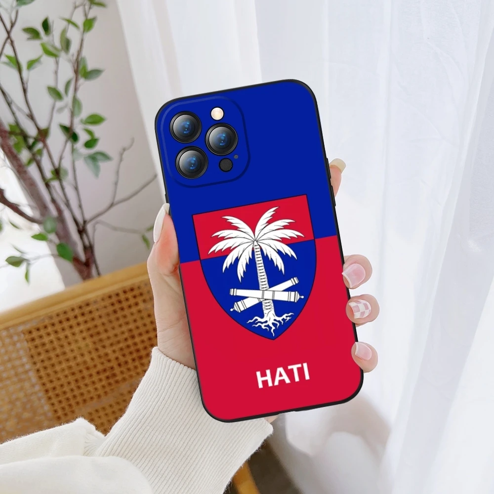 Vintage Haiti Haitian Flag Phone Case FOR IPhone 17 16 15 14 11 12 Pro 15 Plus 17 Pro MAX MINI air Samsung S25 S24 Black Covers