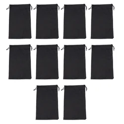 25 uds bolsa para gafas gafas de sol bolsillo con cordón almacenamiento gafas de natación franela negra