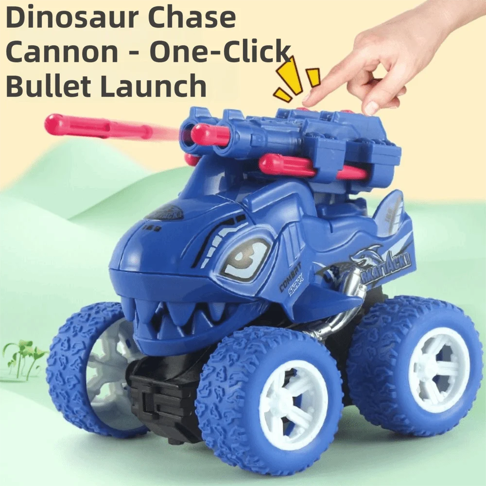 Cartoon Dinosaur Dinosaur Inertial Ejection Toy Car Model Engineering Truck Inertial Ejection Dual Ballistic Drop-Resistant Car