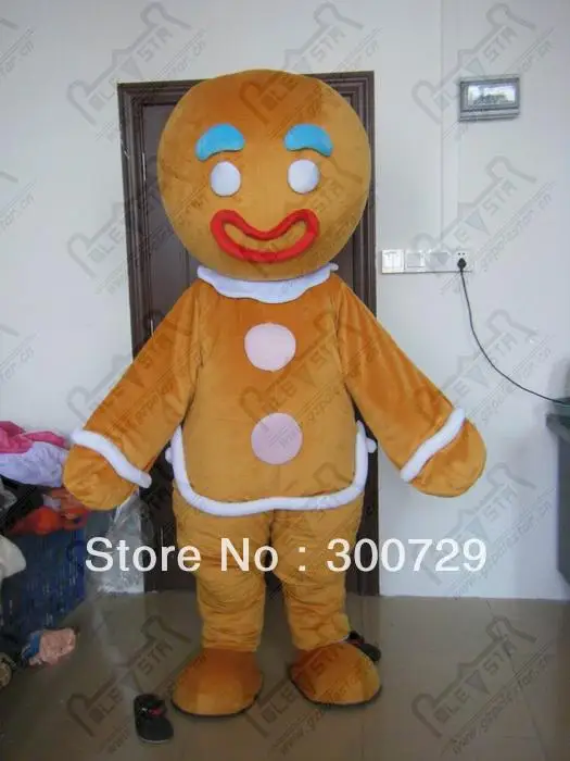 Costume de mascotte de dessin animé de bonhomme en pain d'épice en mousse pour adultes, robe de paupières de Noël en peluche, costume de mascotte d'Halloween, offre spéciale, nouveau