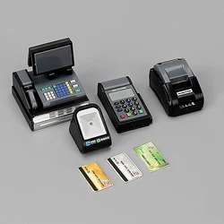 Dollhouse Mini Supermarket Cash Register, Swipe Card Set for The Dollhouse Simulation Appliances Furniture Toy Decoration