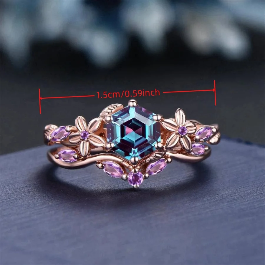 1pc Fashionable Exquisite Gorgeous Flower Vine Ring, Birthday Gift Christmas Gift for Family and Friends Anniversary Party Gifts