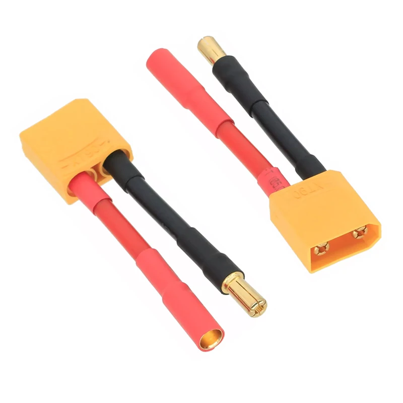 1 Pair /2Pcs XT90 Plug Male Female Plug to 5.5mm Male Female Connector Adapter 14AWG 4cm For RC Lipo Battery FPV Hobbies Toy