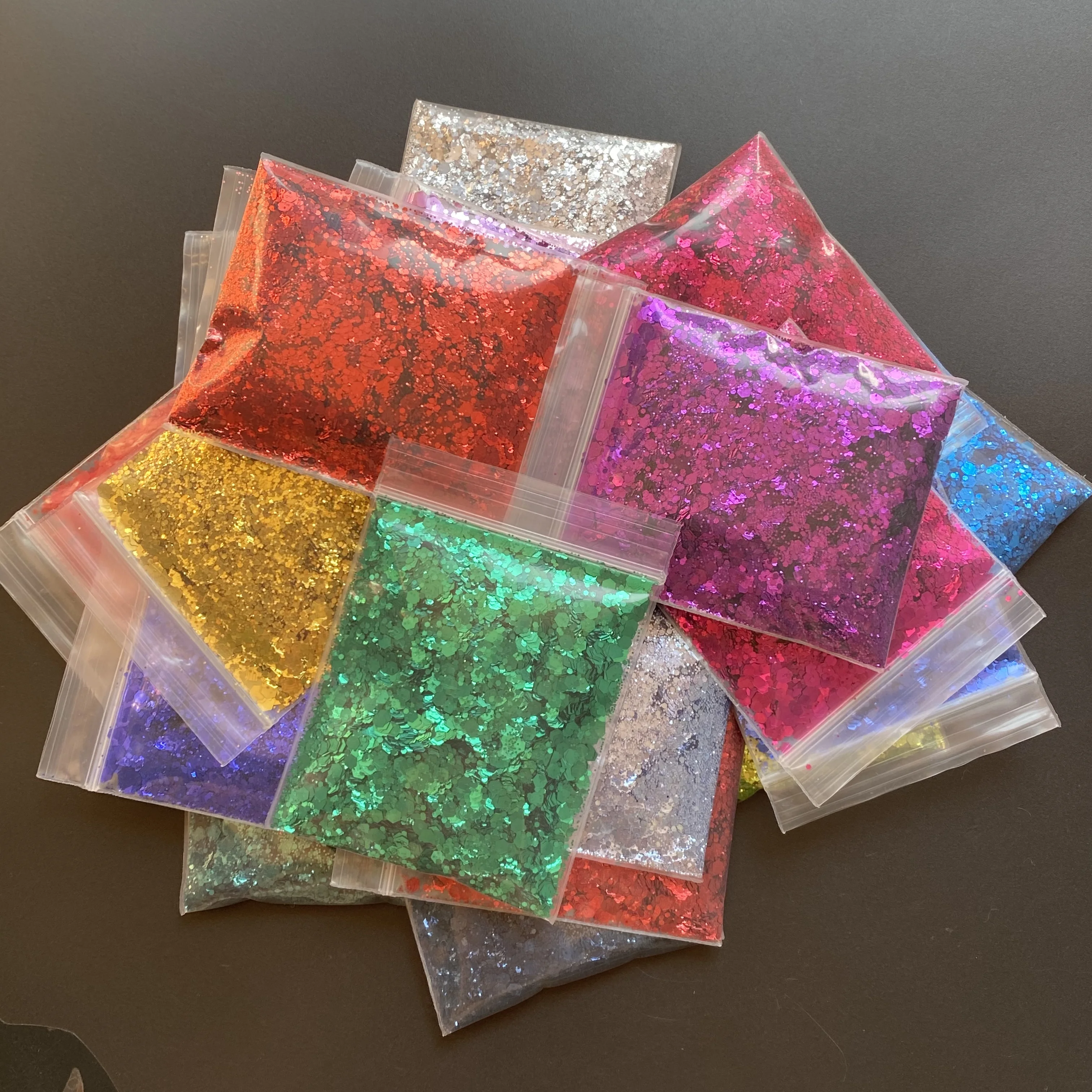 Paillettes métalliques brillantes pour ongles, 50 g/sac, prix de gros, gros, en vrac