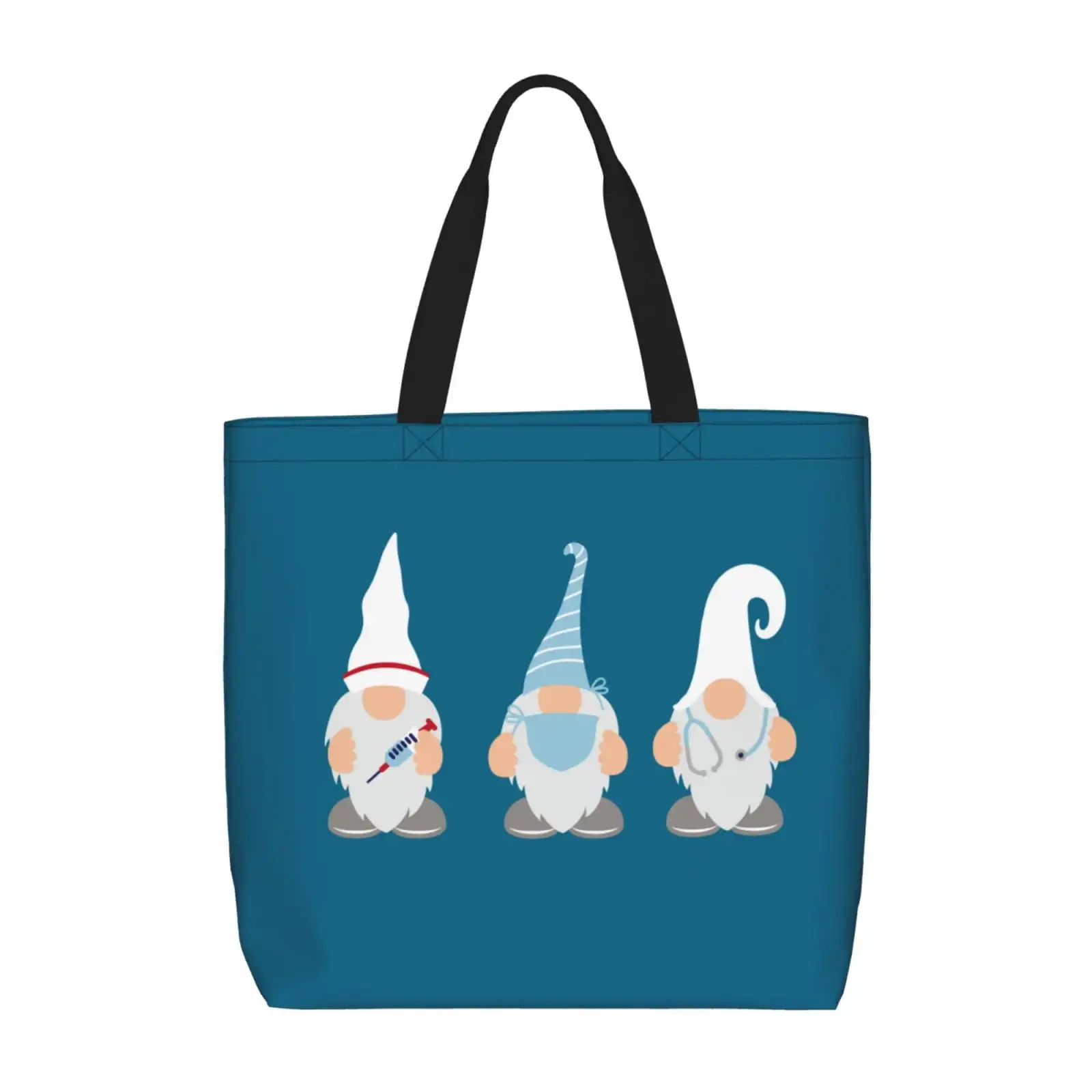 

Легкая большая сумка с принтом гномов для женщин, водонепроницаемая сумка через плечо на молнии, просторная повседневная сумка