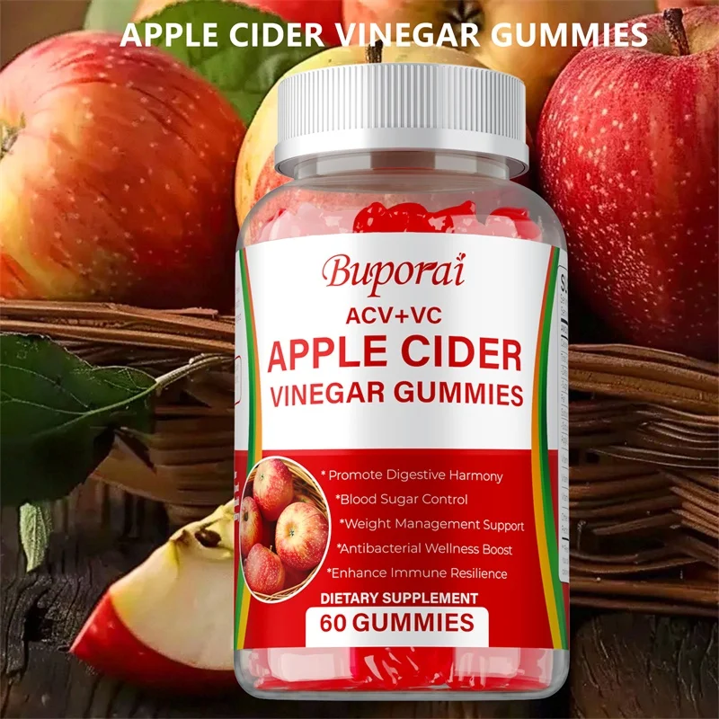 Apple Cider Vinegar Gummies for Detoxification, Digestion, Fat Burning, Appetite Control, Immunity Boost