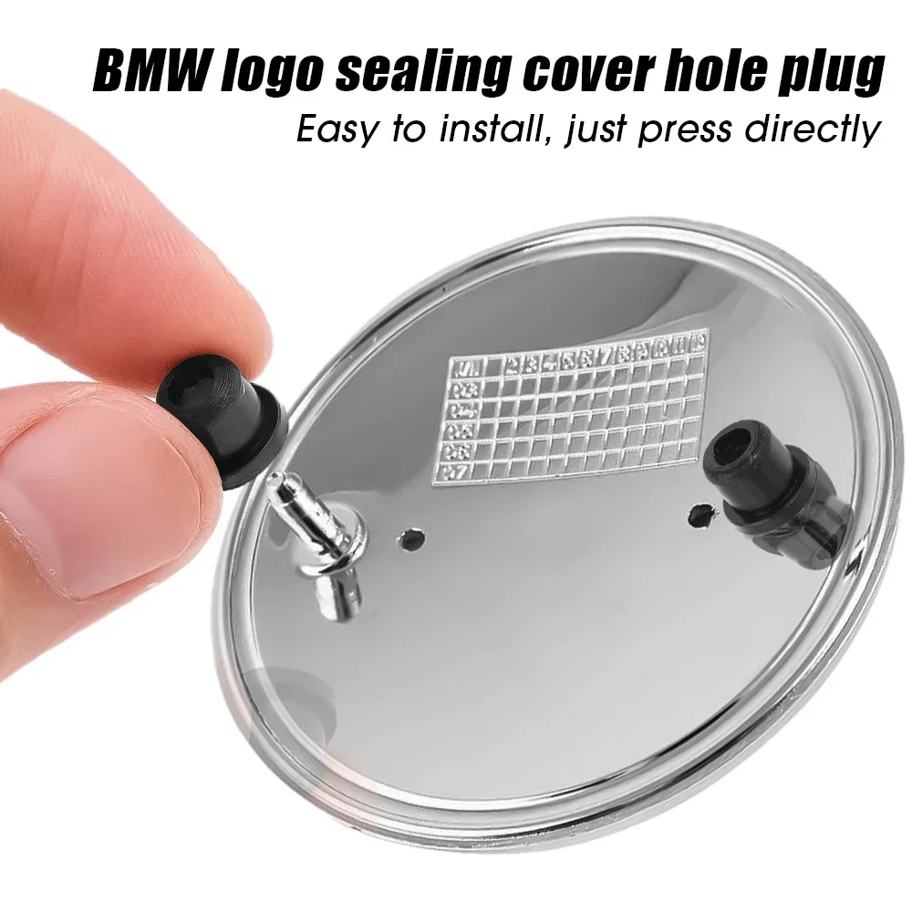 PVC araç amblemi delik fişi otomatik Logo mühür kapağı delikleri BMW 37 serisi için E32E34E36 E38 E39 E46 E53 E60 E65 E66 E90 M3 M5 araba parçası