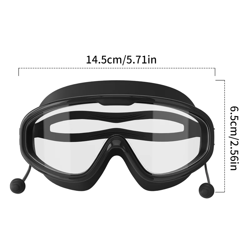 Swimming Goggles Big Frame Swimming Goggles Big Frame HD Wide View Anti-Fog UV Protection Swimming Goggles for Adults No Leaking