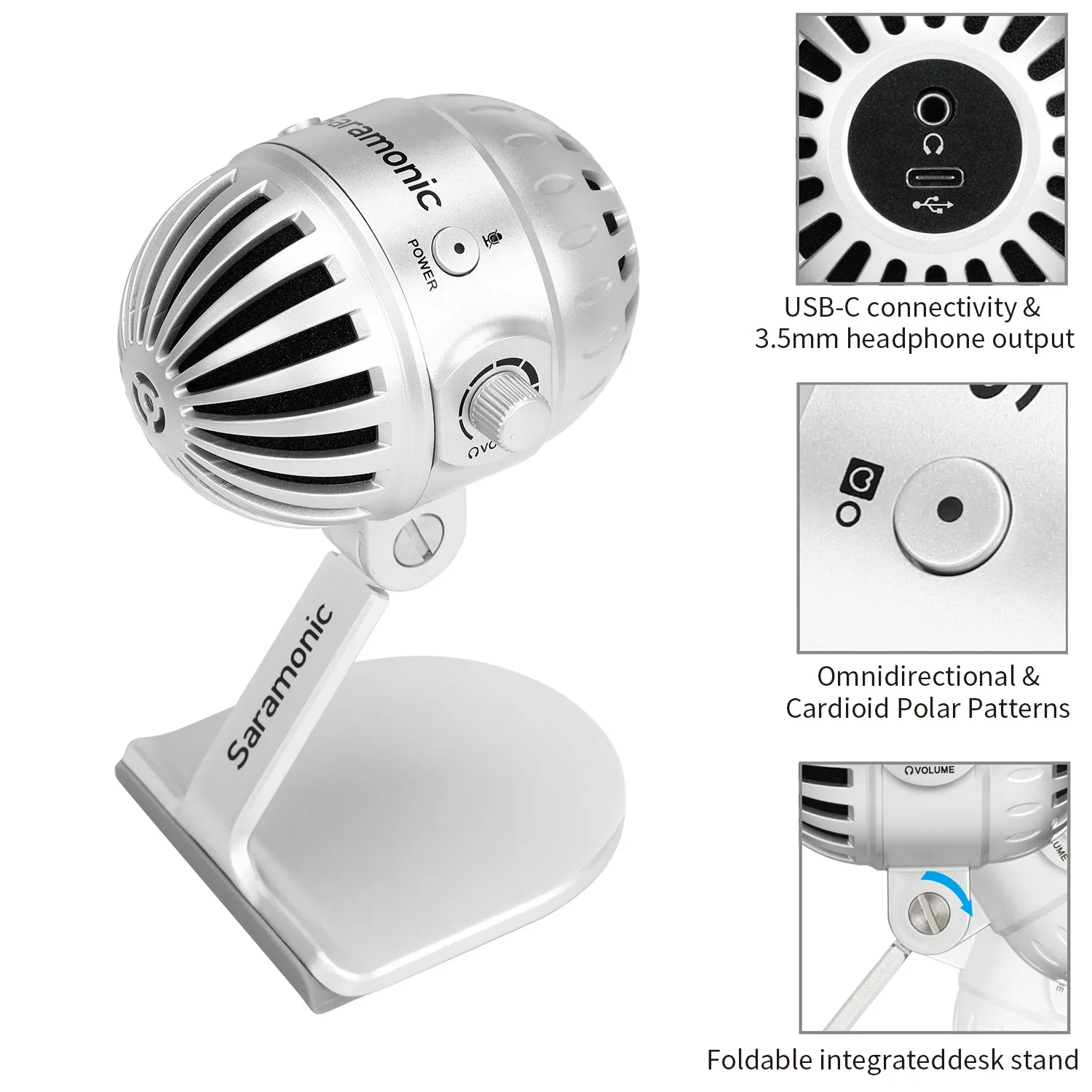 Saramonic Smartmic + Di/Uc Type-C Directionele Microfoon Met Schuim Voorruit Voor Ios Iphone 13 11 7 7 Plus Android Smartphones