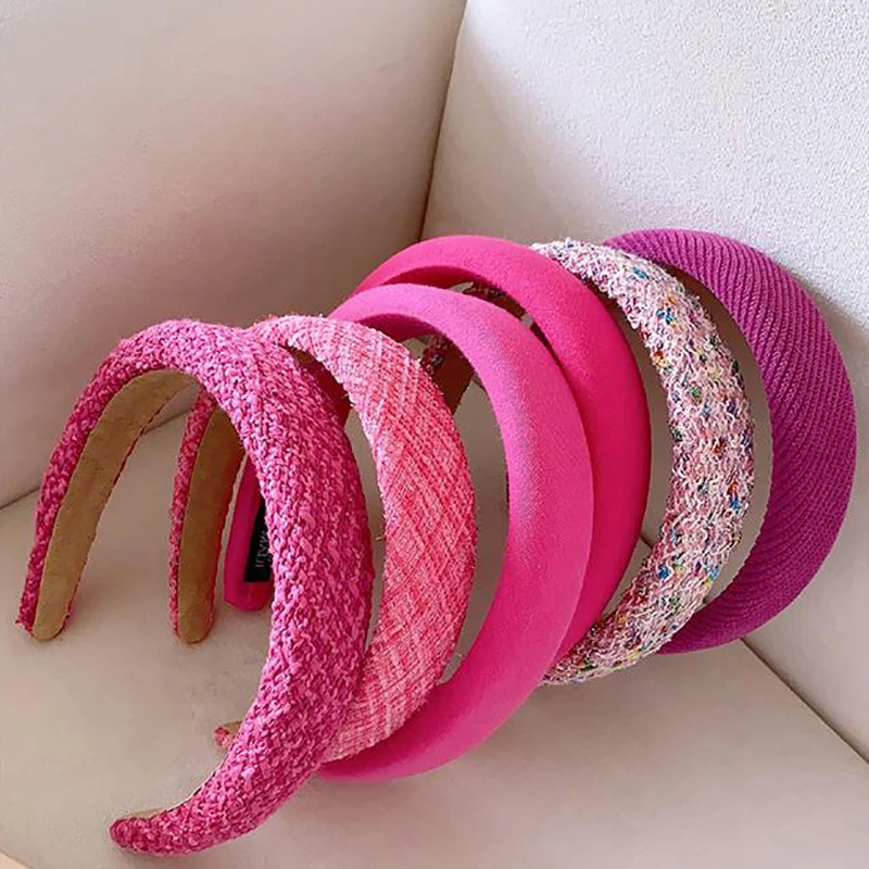 

Rose Pink Series Sponge Headbands For Women Thin Wide Girls Hairbands Princess Head Hoop Fashion Bands Headwear Accessories