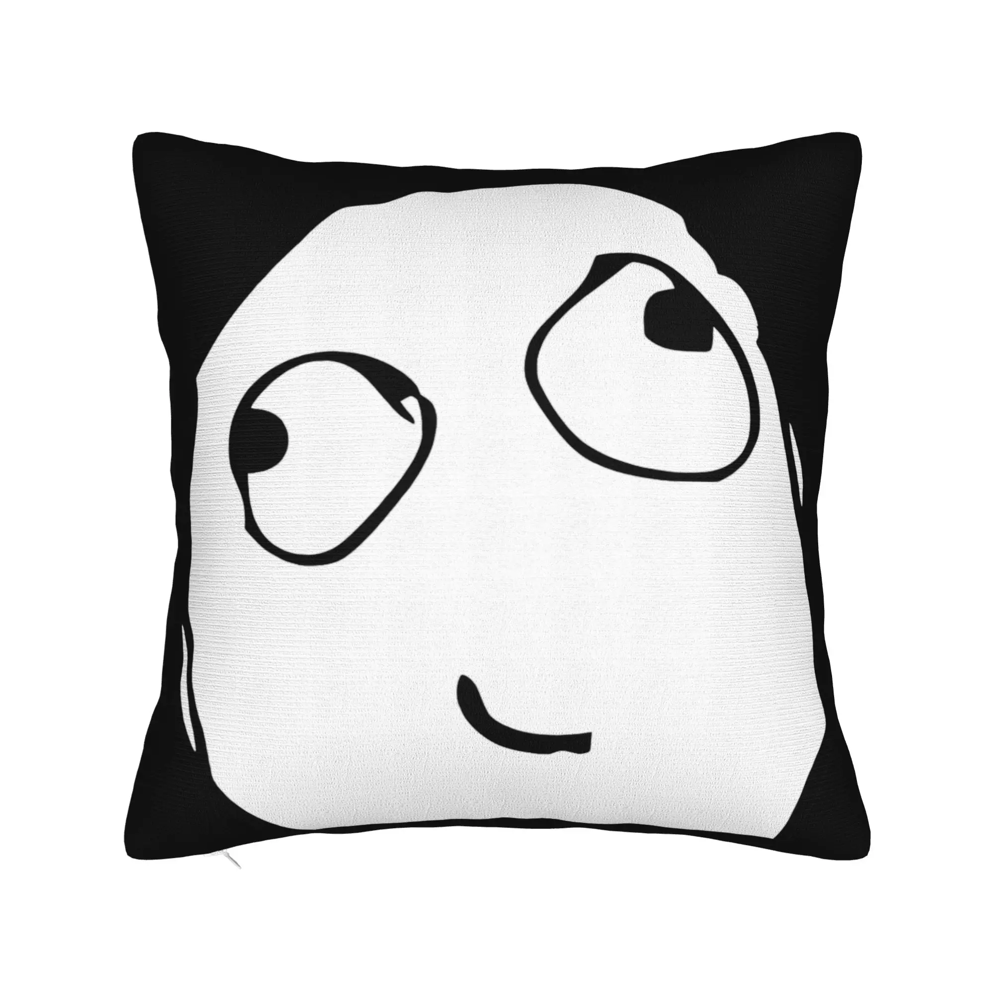 Derp Face Meme Trollface  Square Pillow Case Rage Comic Funny Anime  Cushion Covers Zippered Decor Pillowcase for Sofa 40*40cm