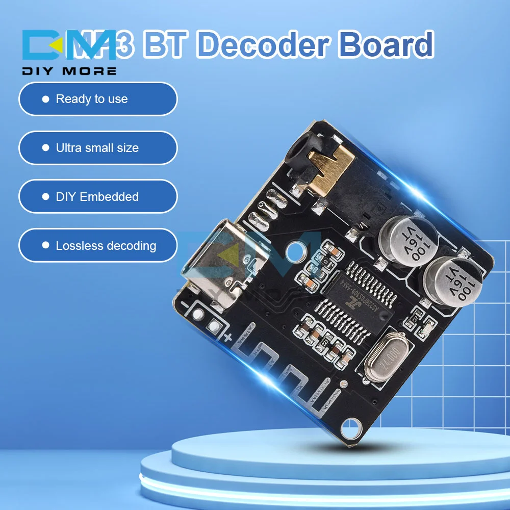 1-10pcs Mini Bluetooth Stereo Audio Receiver Board Module VHM-314 Bluetooth 5.0 MP3 Lossless Decoder Board Type-C 3.7-5V