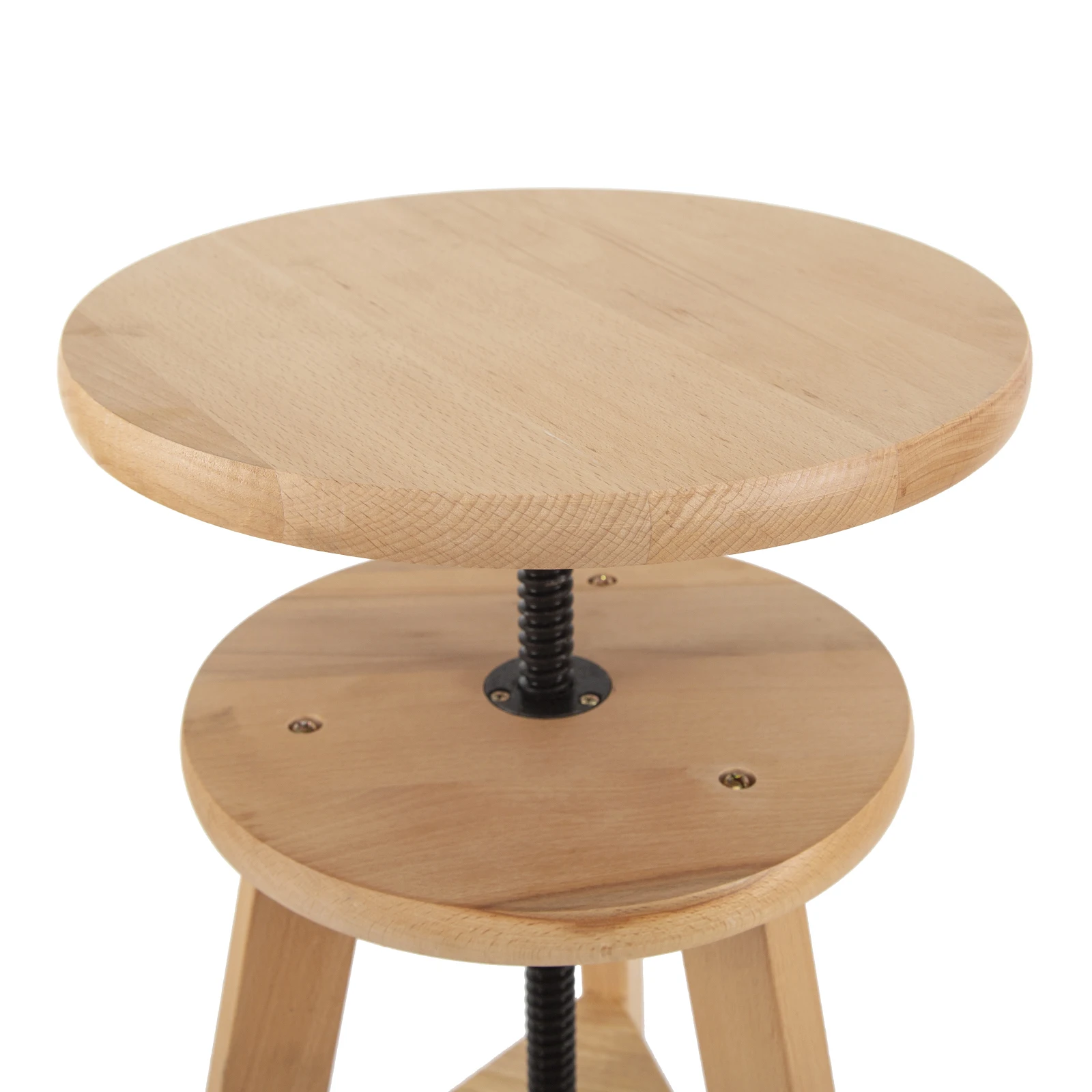 Adjustable Height Rotating Wooden Round Stool Surface Bar Stools Modern Style Multifunction Bar Chair for Kitchen