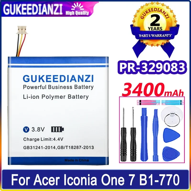 GUKEEDIANZI Battery PR-329083 3400mAh For Acer Iconia One 7 one7 B1-770 Batteries