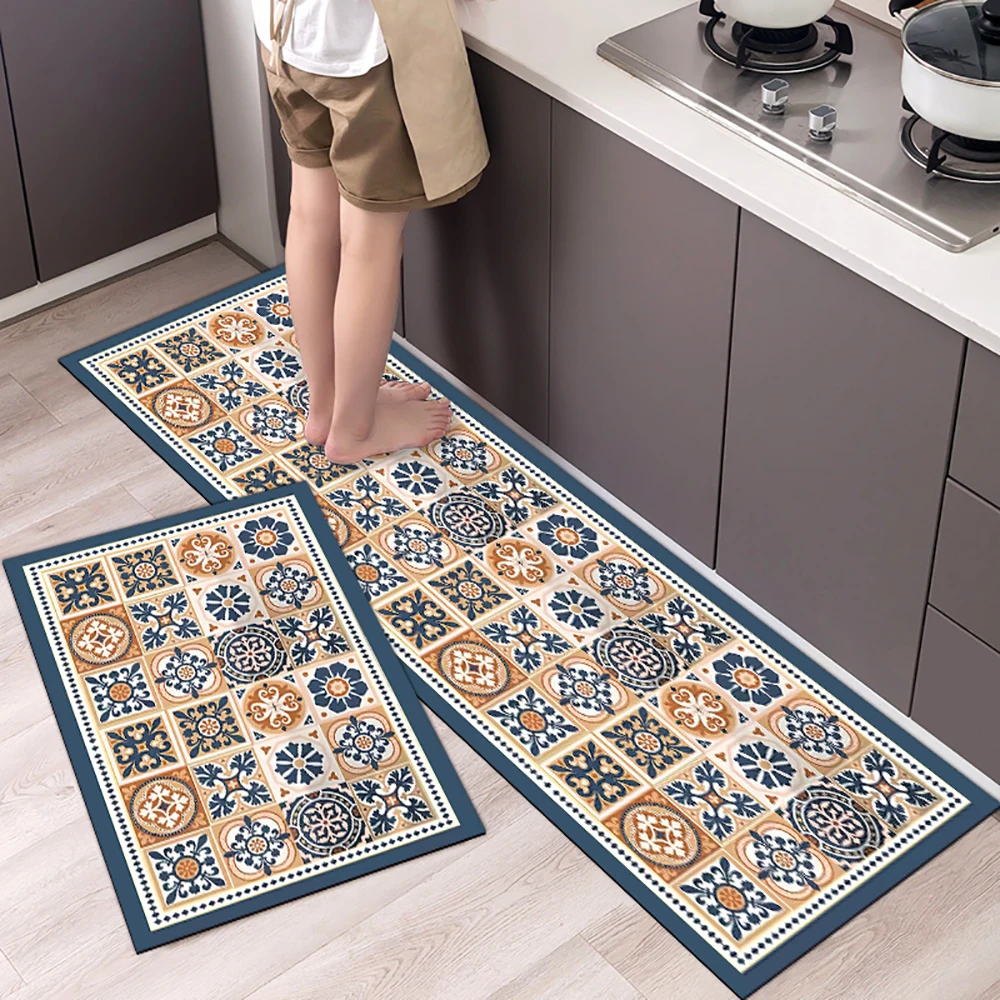 Rutschfeste Küchenmatte aus Kristallsamt, super saugfähige Fußmatten für die Küche, lange Teppiche, Badezimmer-Eingangstürmatte, Schlafzimmer, lange Teppiche – Detail 20