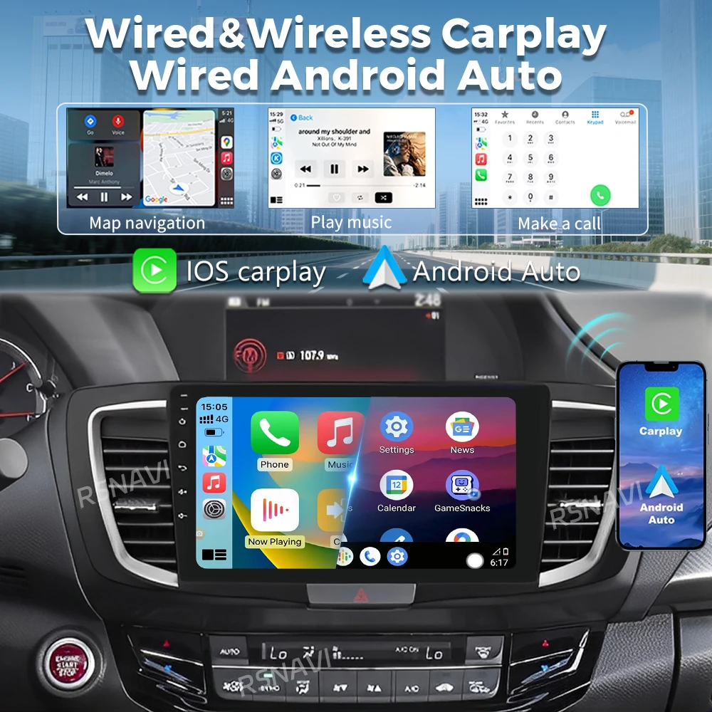 Android 15 Car Radio For Honda Accord 9 2013 2014 2015 2016 2017 Navigation GPS Multimedia Video Player Stereo 2 DIN WiFi+4G BT