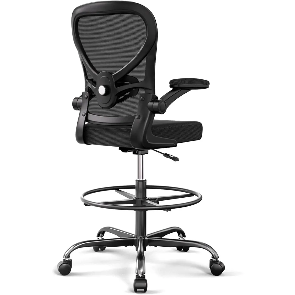 

Drafting Chair,Big and Tall Office Chair with Footrest Ring,Ergonomic Chair for Counter Height and Standing Desk Comfy wit