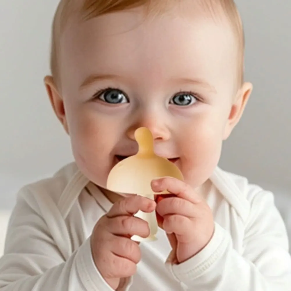 Zahnungshilfe für Säuglinge Geschenk für Zahnungsbaby's Baby-Kauspielzeug Neugeborenen-Silikon-Pilz-Beißspielzeug mit Etui – Detail 2