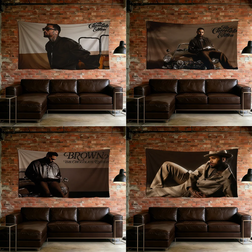 C-Chris Brown The Chocolate Edition 2026 flag For Room Dorm Camping Picnic Art Style Garage Bar wall Decoration Banner