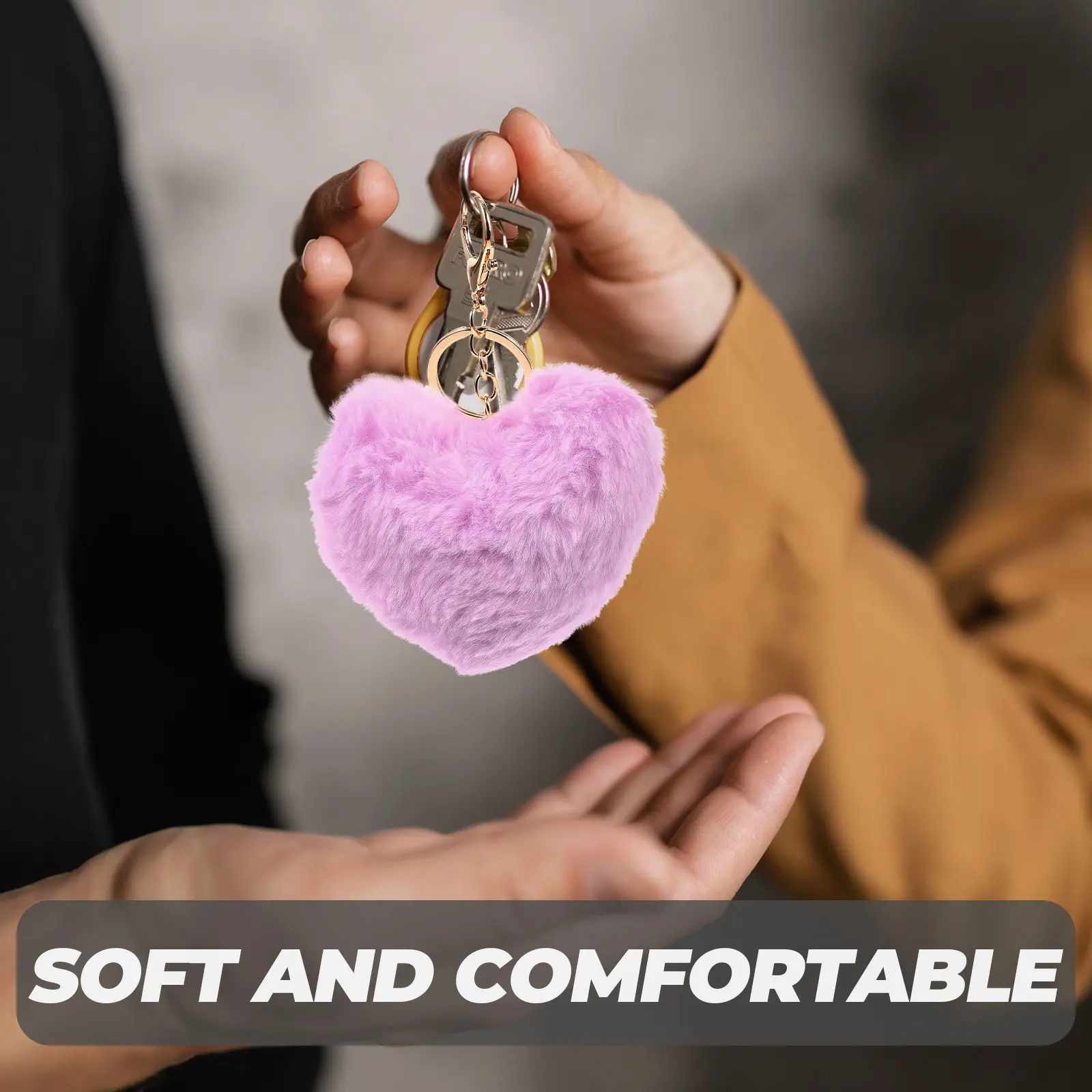 

Набор из 4 брелоков в форме сердца, подвеска-кольцо для ключей, сумок, рюкзаков, подарок на День святого Валентина, годовщину, декор