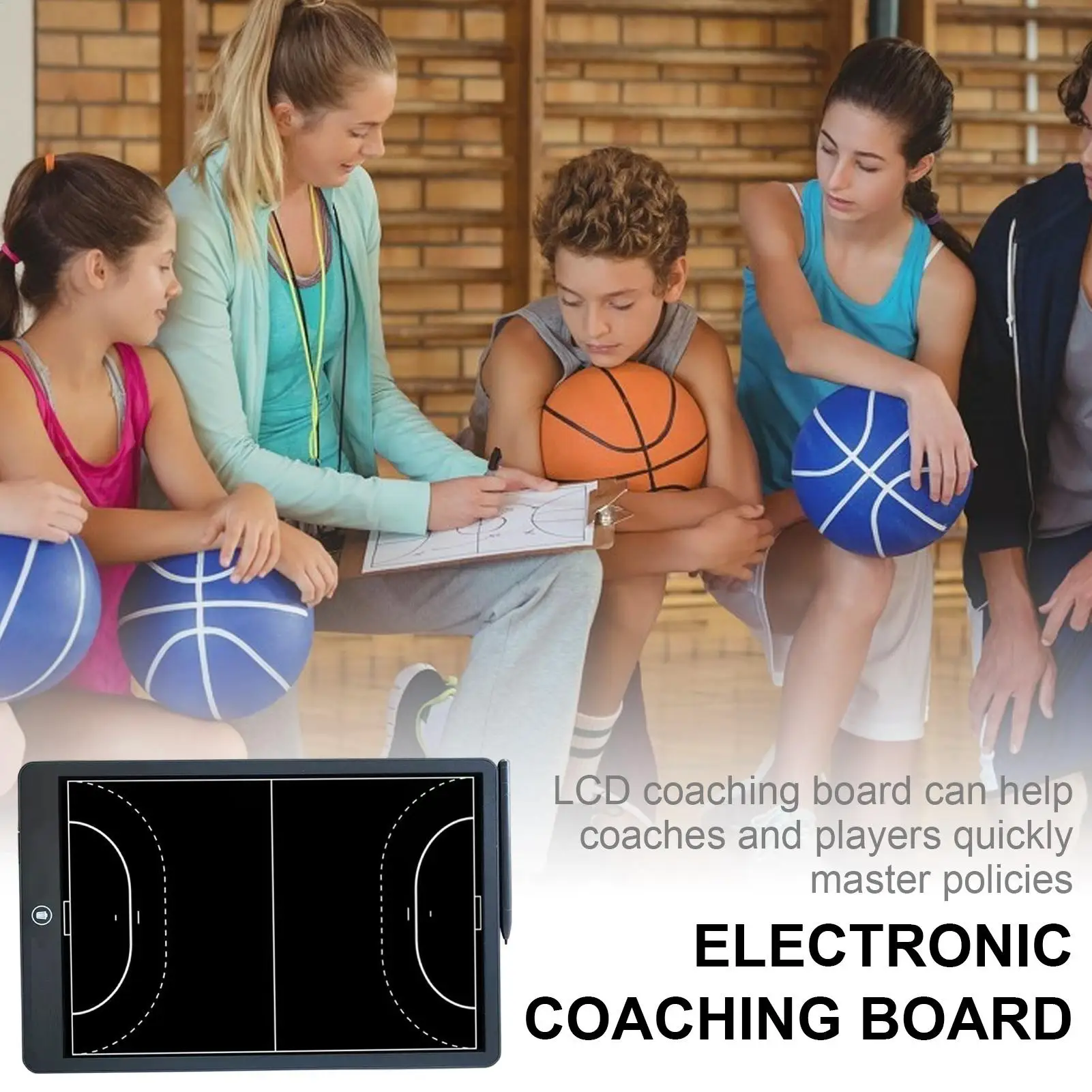 LCD Drawing Board Soccer Tactics Board Basketball Coaching Board 16 Inches Strategy LCD Writing Tablet Electronic Coaching Board