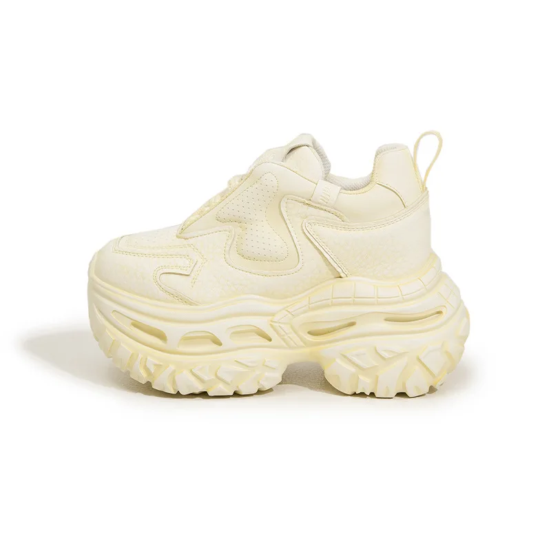 

2026 Fashion Chunky Sneakers Women Comfortable Lace Up Platform Dad Shoes 9cm Woman Breathable Mesh Running Sneakers Female