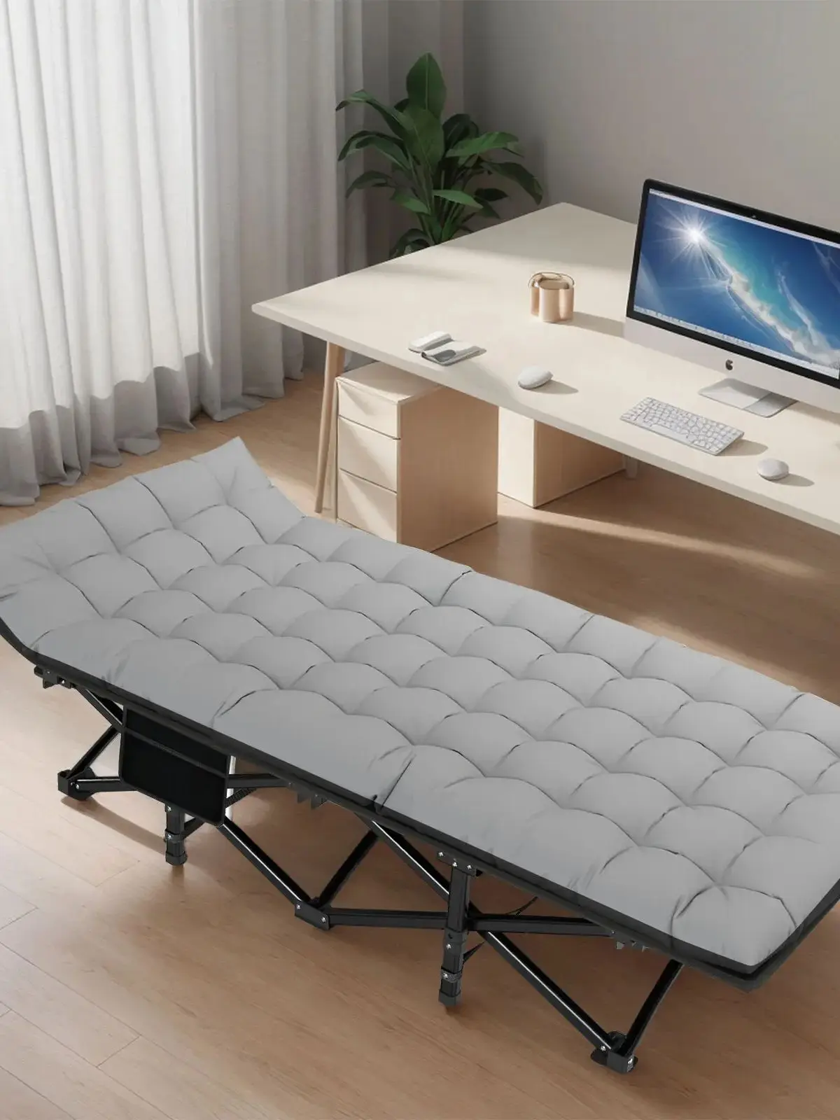 Zusammenklappbares Campingbett, Campingbetten, tragbar, robust, Outdoor-Campingbett für Erwachsene, Zuhause, Strand, Wohnmobil, Mittagspause, 200 kg Lager