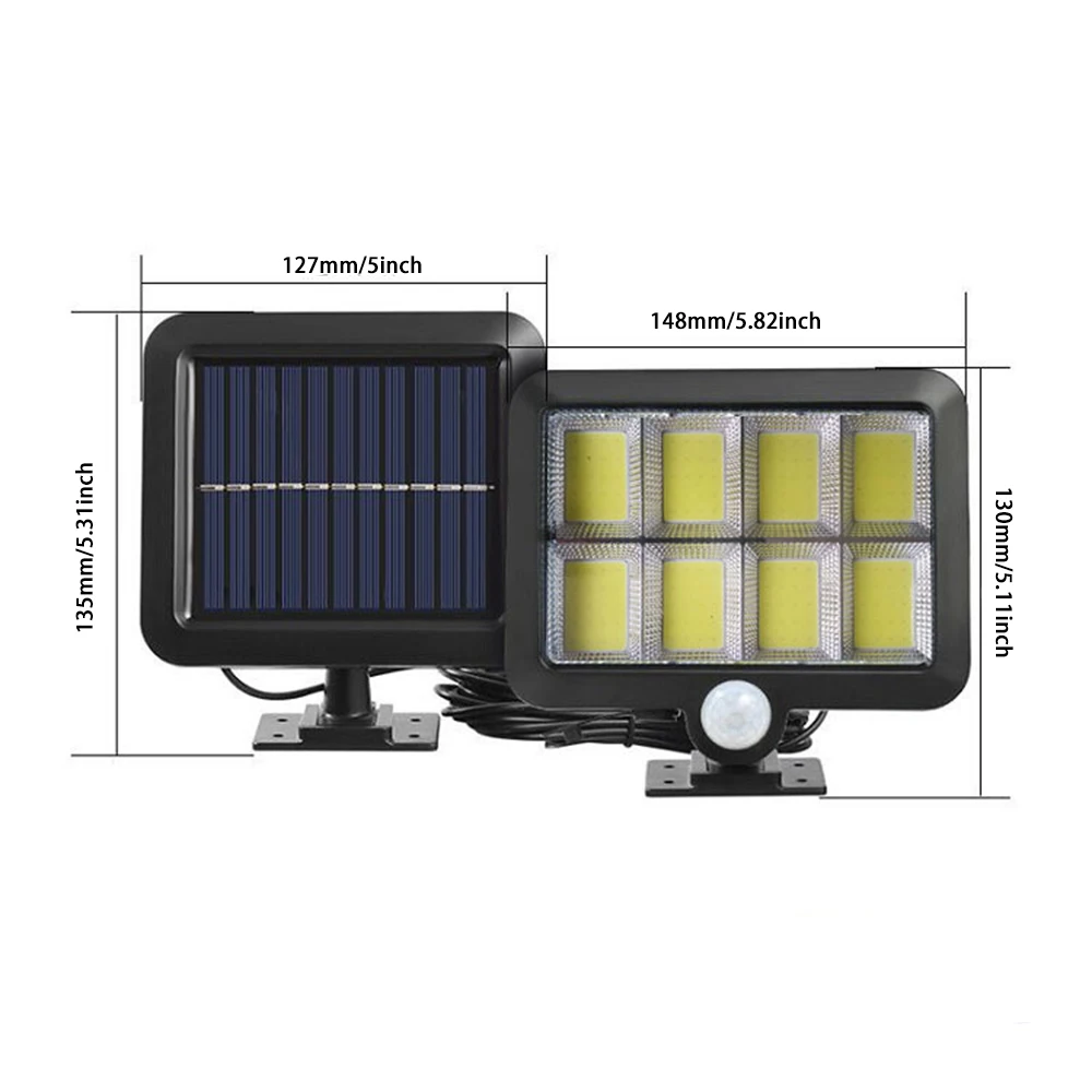 Projecteur de sécurité à capteur de mouvement filaire à LED, applique murale solaire, étanche IP65, extérieur, garage, jardin, cour, passerelle