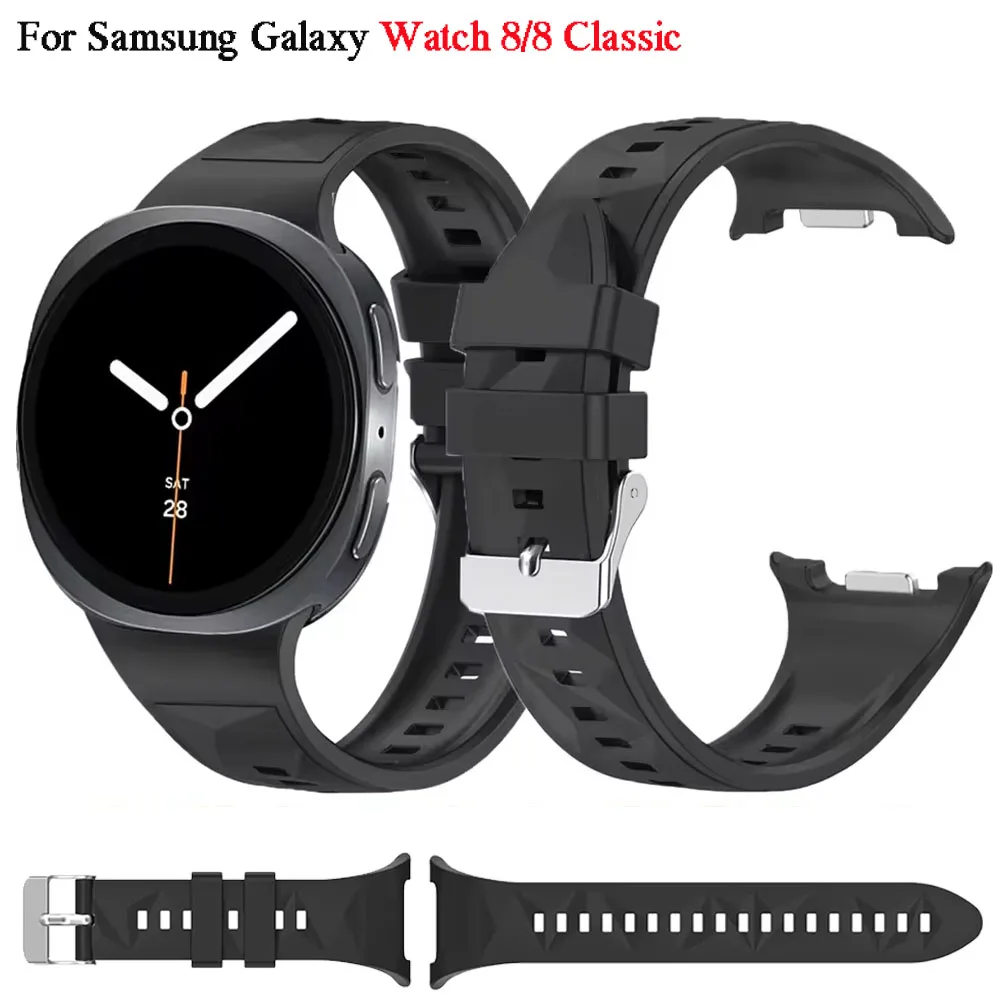 Armband Silikon für Samsung Galaxy Watch 8 40/44 mm Sportarmband für Galaxy Watch 8 Classic 46 mm Armband ersetzen Uhrenarmband