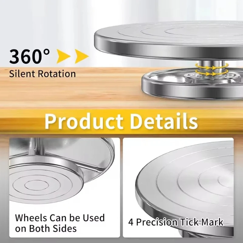 11-20CM Aluminum Pottery Wheel, DIY Pottery Turntable, Double-Sided Clay Tools, Cake Turntable, Sculpture Ceramics Cake Stand