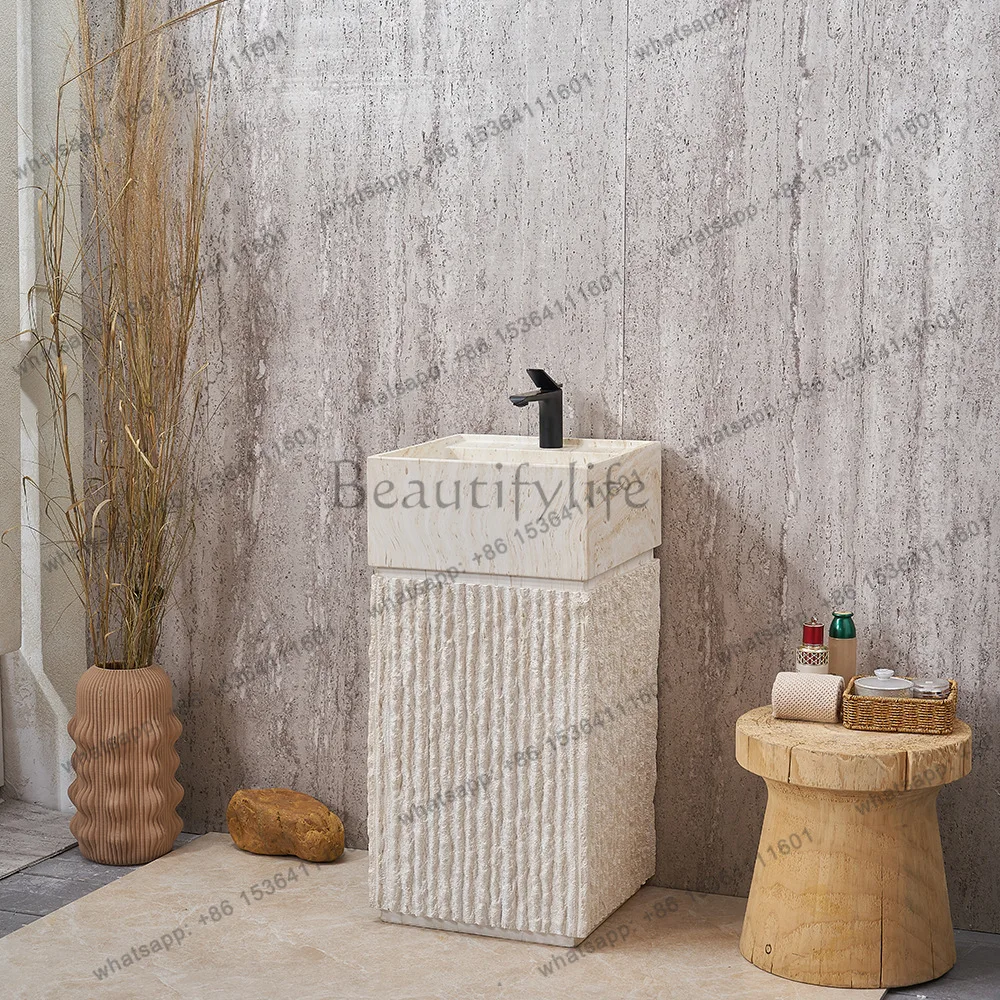 Cream wind art wash basin B & B creative courtyard outdoor floor integrated wash basin