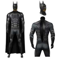 Black Bat Adult Men Knight Bruce Halloween Cosplay Costume Bodysuit 3D Digital Printing Jumpsuit Cloak Headgear Zentai Suit