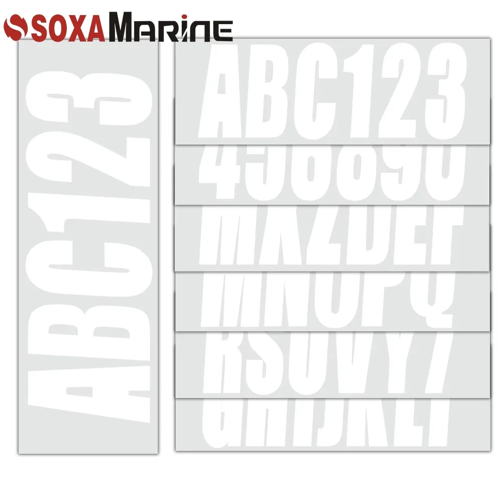 Custom Boat Registration Numbers Decals Letters Jet Ski Decal 4 Sets of A-Z and 0-9 - Letter Weatherproof