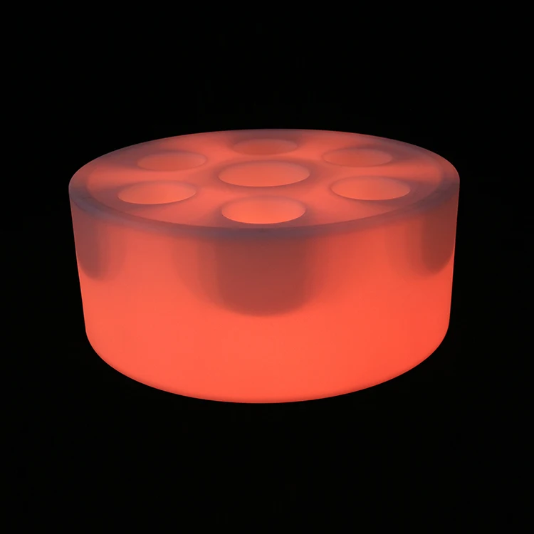 Round LED Bar Beer Wine Champagne Luminous Ice Bucket With IP65 Rating For Christmas