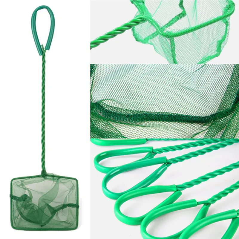 Portable Long Handle FishNet Square Aquarium Accessories Fish Tank Landing Net Fishing Net Fish Floating Objects Cleaning Tool