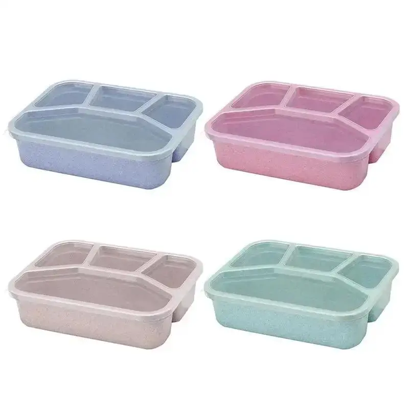 Bento Box Lunch Box Adult LunchBox Containers For Toddler Kids Adults 4 Compartments Fork Leak-Proof Microwave Dishwasher view 6